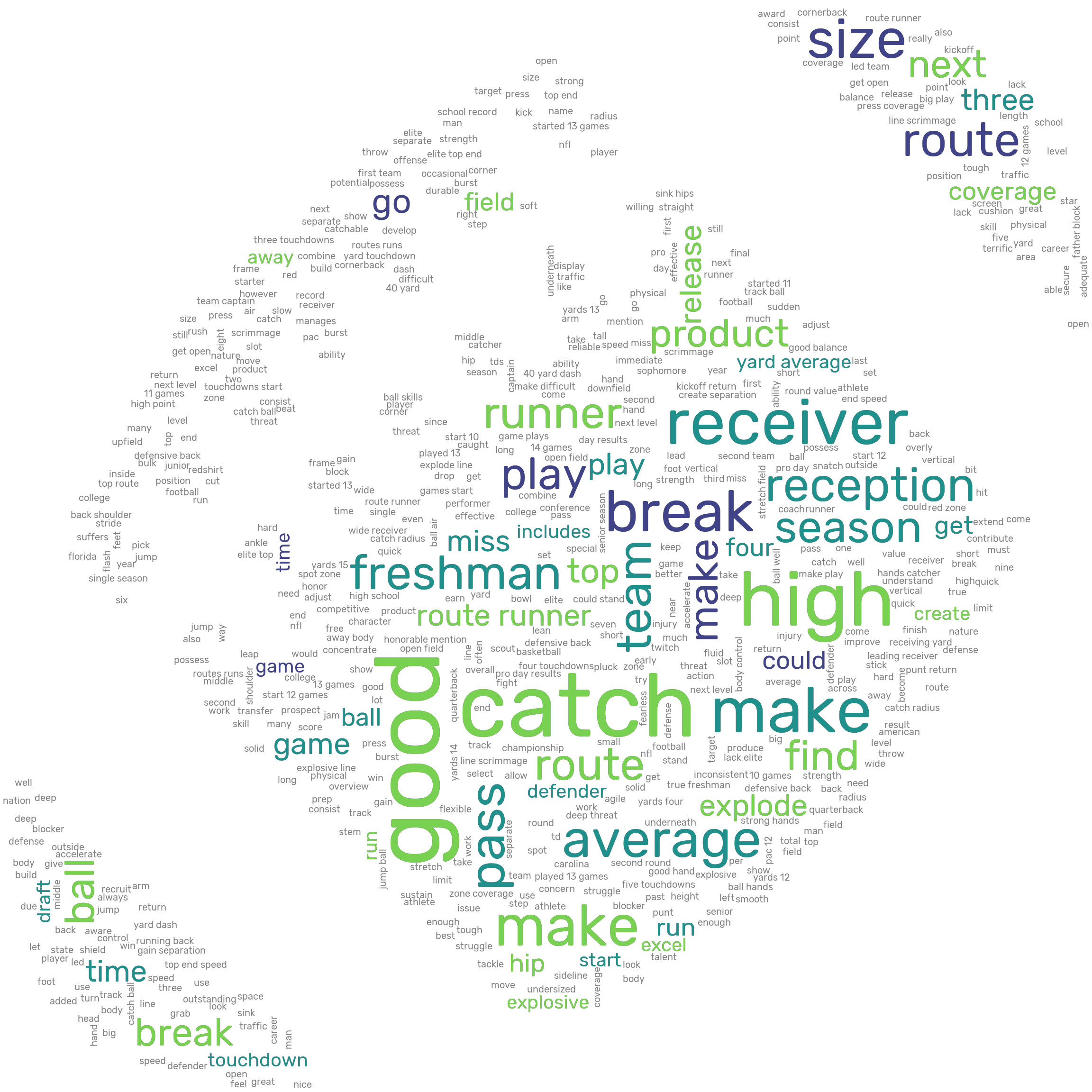 Wide Receiver word cloud